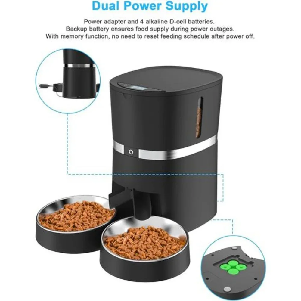 Smart Cat Feeder,WellToBe Automatic CatFeeder WiFi Enable Pet Dog Food Dispenser